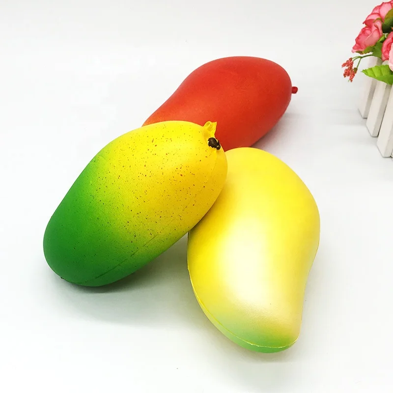 PU Foam Anti Stress Mango Squishies Slow Rising Mango Squishi Toys for Girls