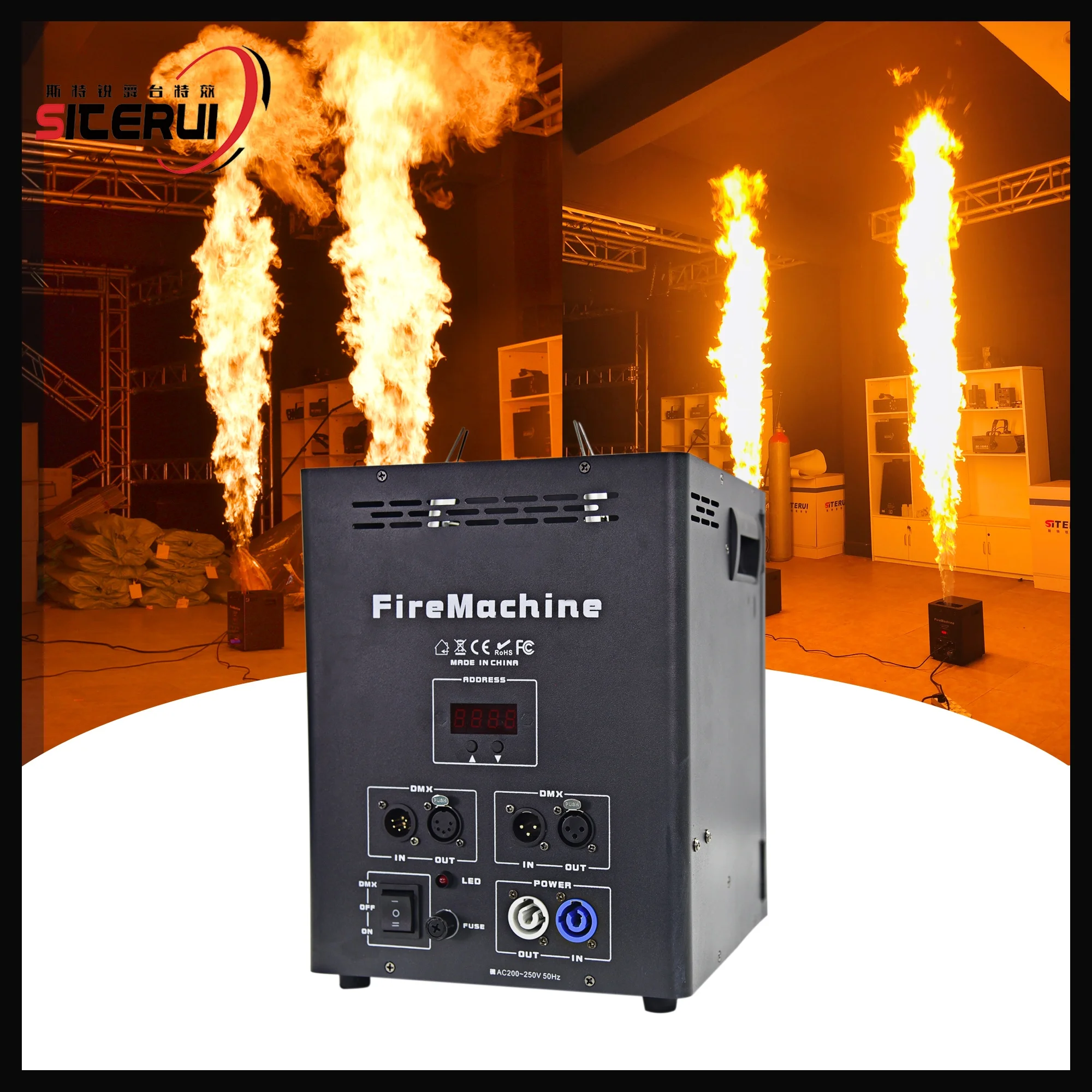 SITERUI 200W Fire Machine for Stage & Events - Real Flame Effect