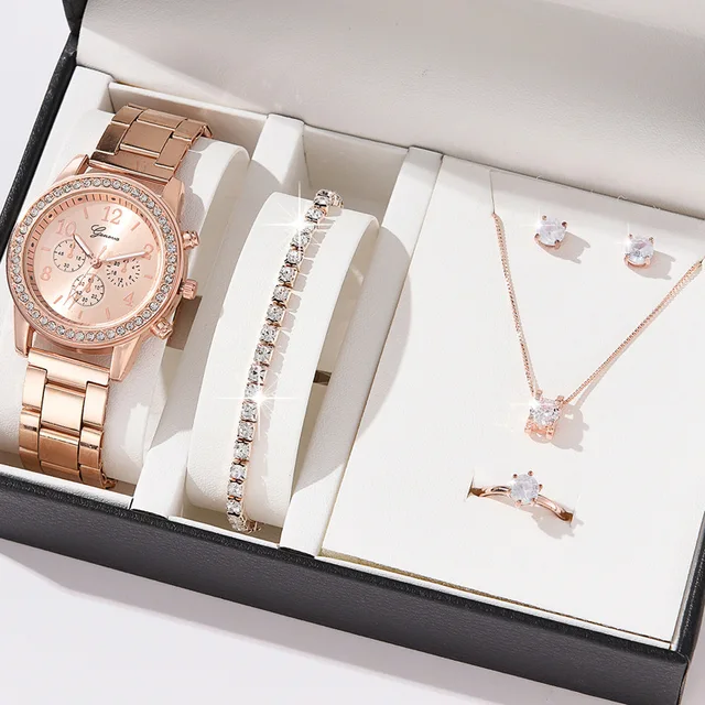 Fashion Watch Set for Women Diamond multiple style with Necklace Earrings Bracelet WristWatches set