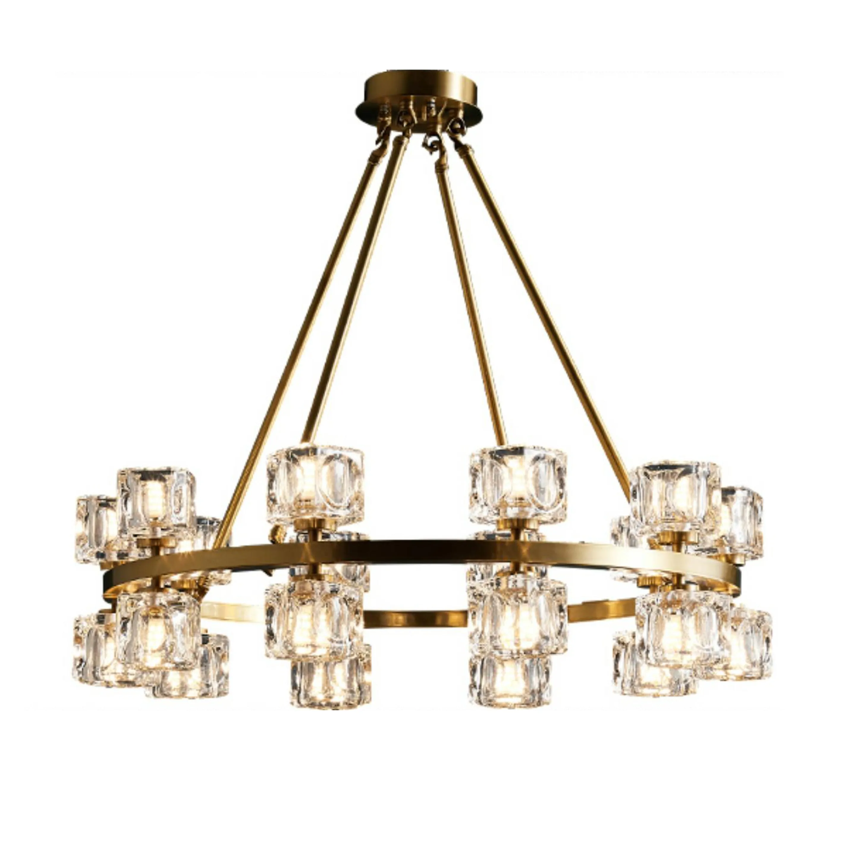 Роскошная люстра из меди в скандинавском стиле современная простая лампа с кристаллами чистой для гостиной спальни столовой