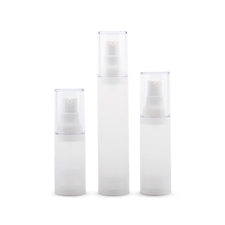 A24 Frosted Airless Plastic Cosmetic Lotion Pump Vacuum 15ml 30ml 50ml Airless Bottle Packaging for Face Masks and Shampoo