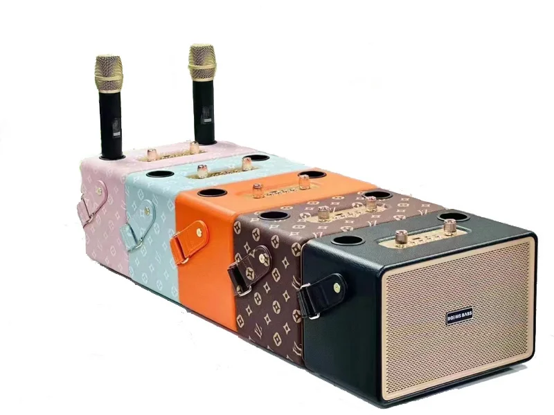 Retro Leather Karaoke Speaker Box - Bluetooth Wireless Speakers