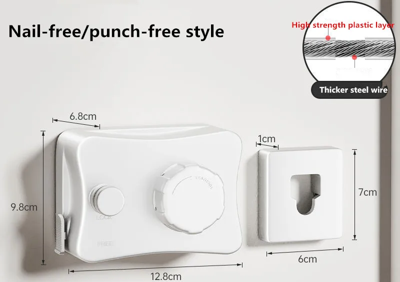 5.1m Bathroom in Visible Retractable Clothesline Balcony Clothesline Sus 304 Strong Wires Shrinkage Clothes Quilt Drying Wires