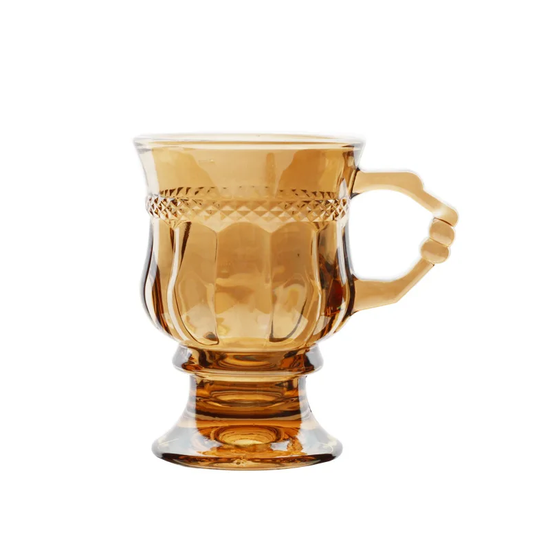 Glass cup with footed water cup wine glass juice cup