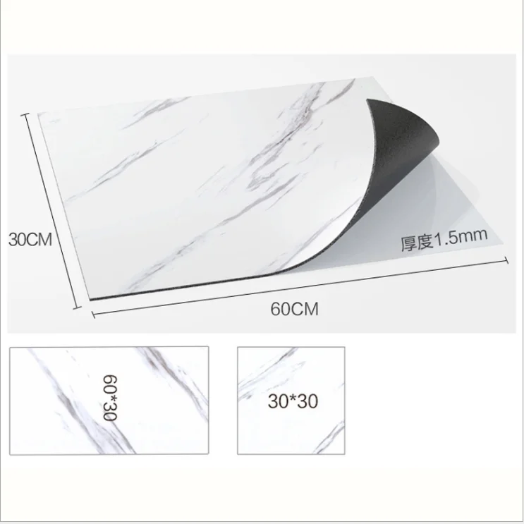 ROSEROSA Selbstklebende Vinyl-Fliesen Quadratisch 40x40 Cm – Marmor & Stein-Optik, 2 Mm Dicke