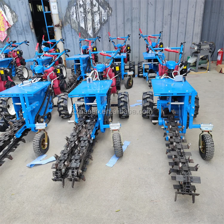 Mini 15HP Cable Chain Trencher Machine High Productivity Fiber Optic Pipeline Digger with Pump Core Components
