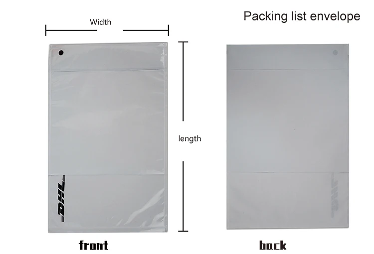 Dhl Clear Plastic Self Adhesive Shipping Label Packing Slip Envelope