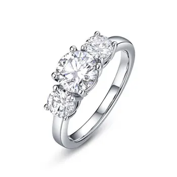 Wholesale Jewelry VVS1 925 Sterling Silver Wedding Bands Lab Diamond Rings Moissanite Stackable Engagement Ring Women