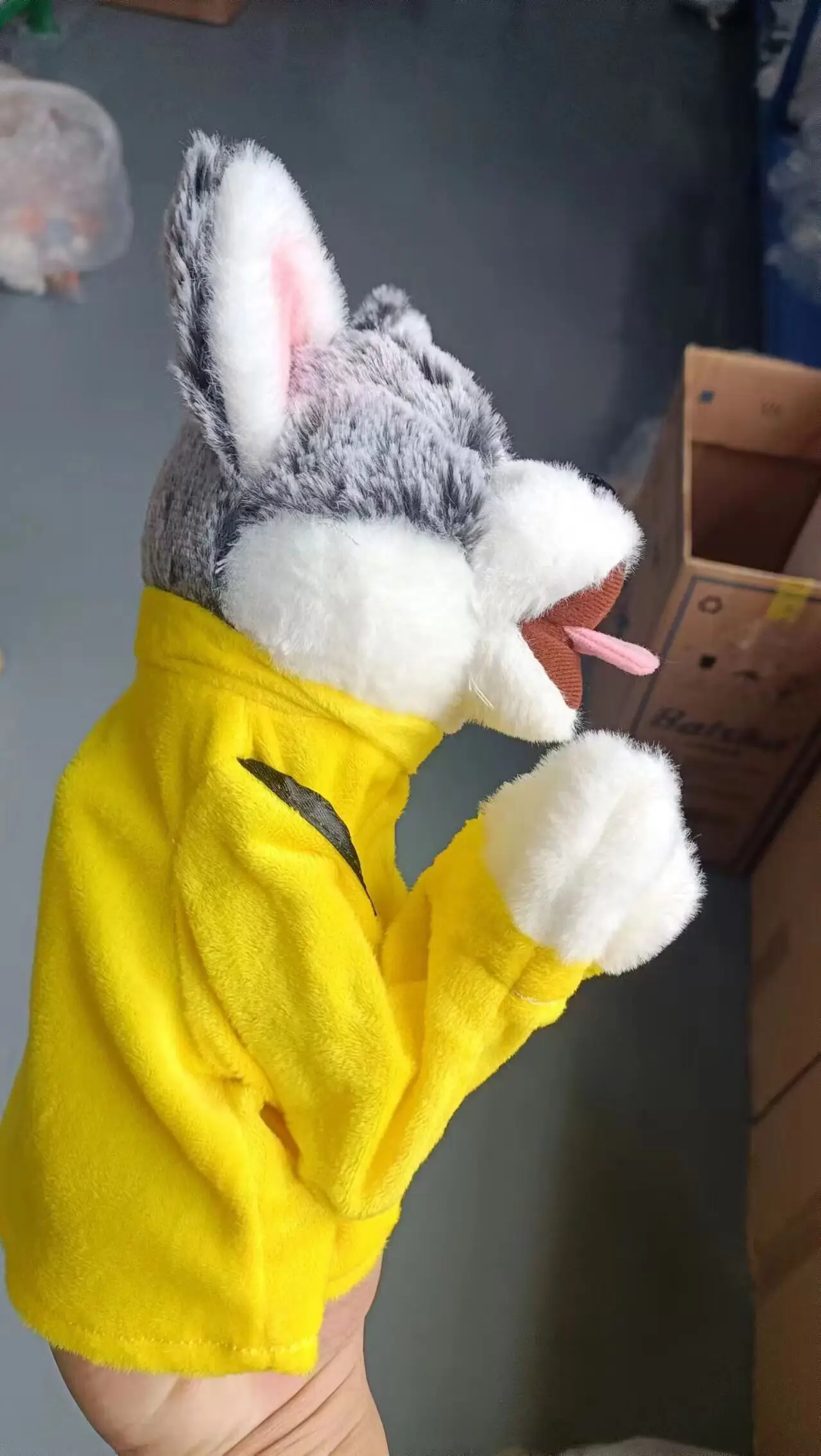 Cuddly Plush Boxing Dog Puppet Toy With Sound For Kids & Odm