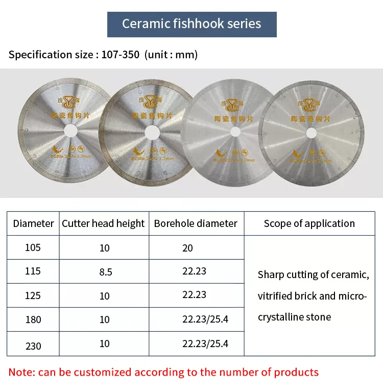 115mm 105mm 125mm Xturbo Saw Blade Diamond Cutting Disc For Tiles