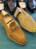 Brown-leather soles with dark line technology and iron shoes