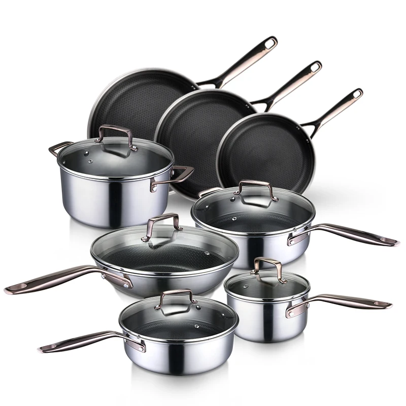 Uncoated Non-Stick Tri-Ply Cooking Pot - Stainless Steel