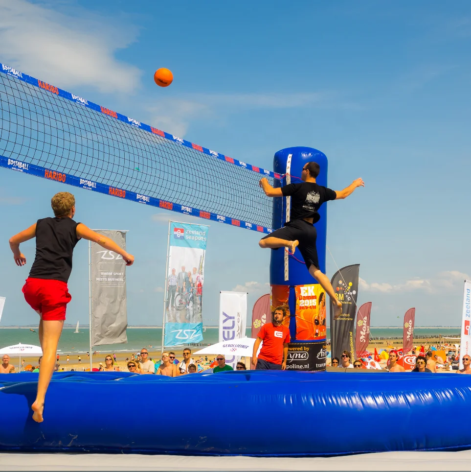 PVC Inflatable Bossaball Is Volleyball Played on an Inflatable Court to Latin Music
