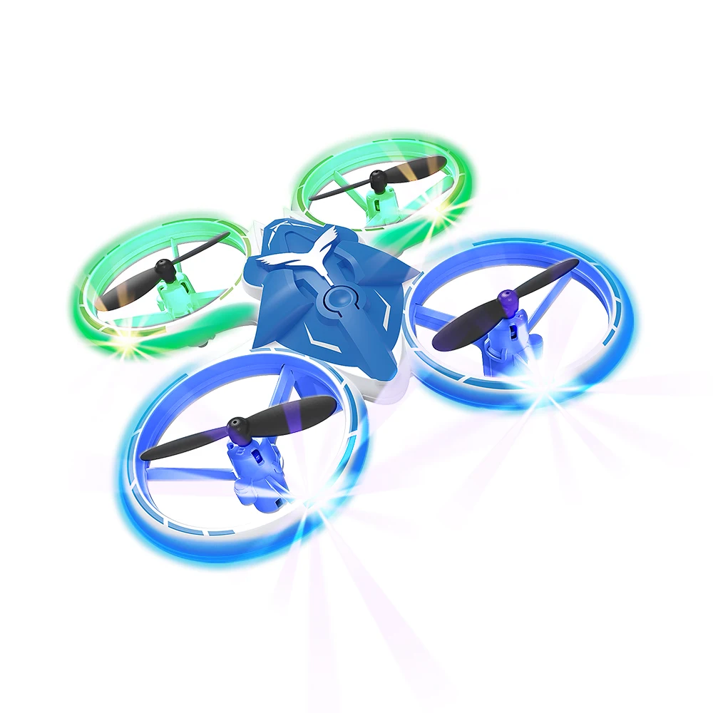 Mini Drone Enfant Avec Lumières LED - Télécommandé, 3 Batteries, évitement D'obstacles - Cadeau Pour 6-10 Ans Et Plus
