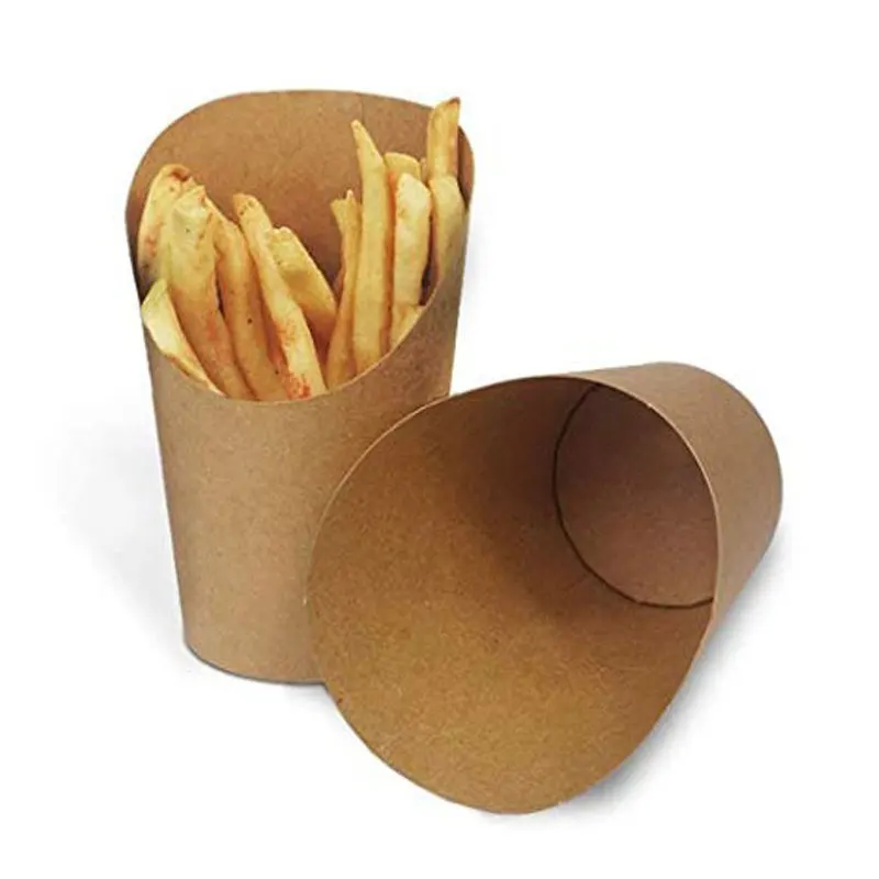 Paper Bag Store - Kraft Paper Chips Cups You ain't satisfied with your meal  without the french fries. Not to worry, we have the solution. Use our Kraft  Paper Chips Cups to