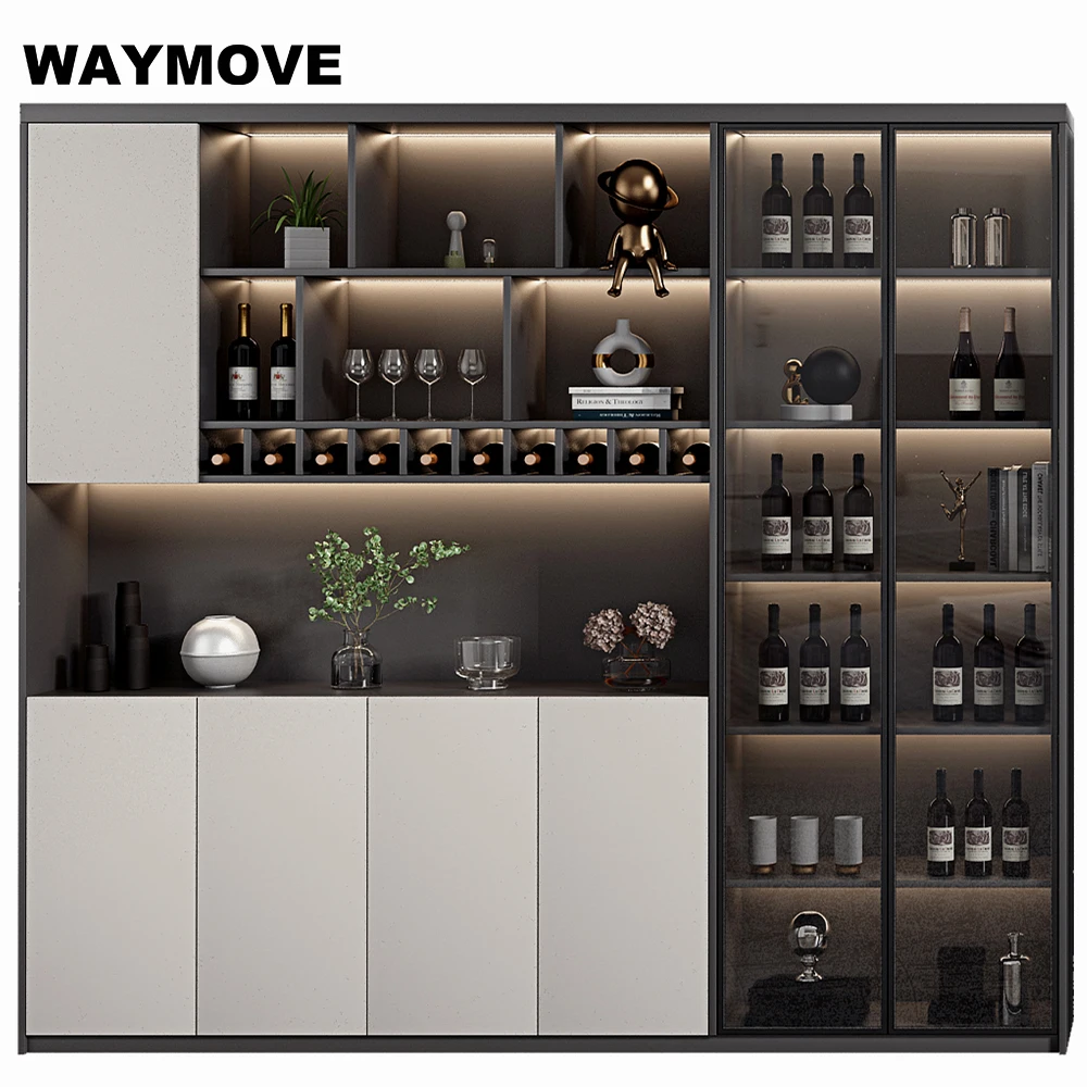 Large TKA China Wine Cabinet with HDF Wood Panel Elegant Wine Storage Solution