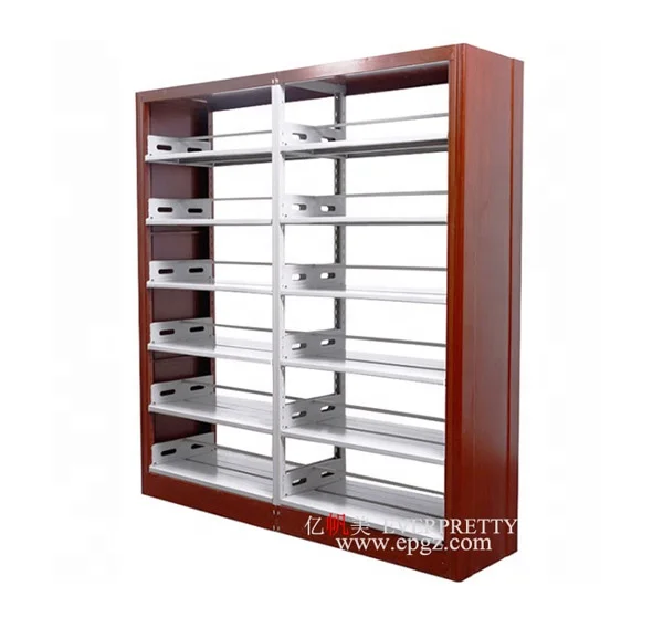 School Library Furniture Wooden Steel Bookshelf