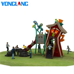 YL-W003 Latest Novel Design Children Toys Play House Outdoor Wood Playground Kids Outside Plastic Playground