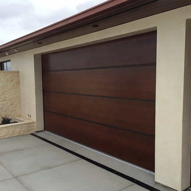 Private Custom Electric Remote App Control Remote Switch Solid Wood Garage Door, White Oak, Red Oak, Red Cedar Teak, Cherry