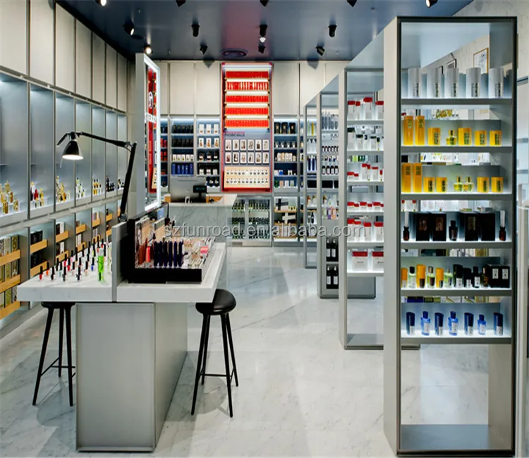 modern cosmetic store display furniture interior design cosmetics shop wall rack