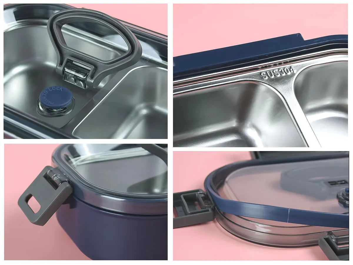 LX-BDX1227 квадрат нержавеющий lunbox PP/PS пищевой контейнер герметичный ящик