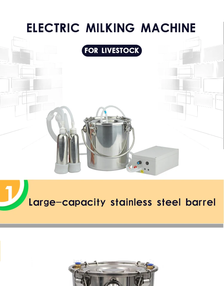 Cow Sheep Goat Animals Electric Milking Machine Upgrade Stainless Steel