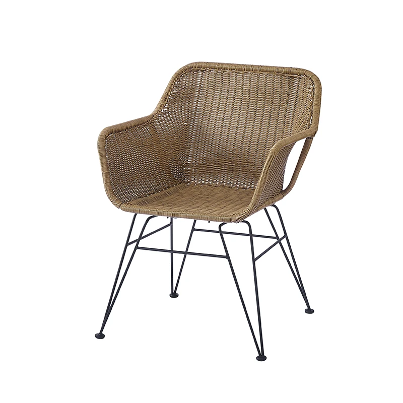Colored Terrace Chairs Philippines Strong Designer Rattan Restaurant Cafe Chair Outdoor Dining Chair with Arms