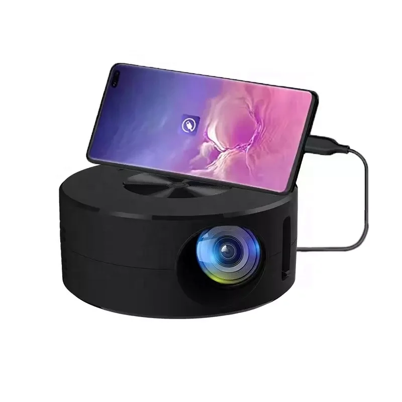 YT200 Mini Mobile Projector Home Use Palm Size Remote Projector Android System Wire Screen Mirroring Portable Projector