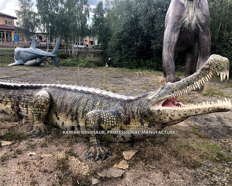 Zoo Park Custom Animatronic Sarcosuchus Model Walking Big Crocodile ...