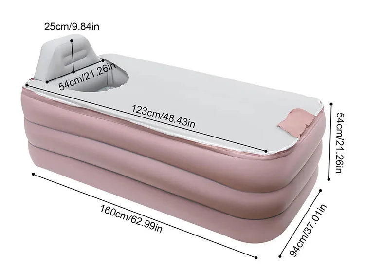 BaΓ±era plegable inflable de 3 capas para adultos, baΓ±era de hidromasaje plegable, barril de remojo independiente para Spa para interiores o exteriores