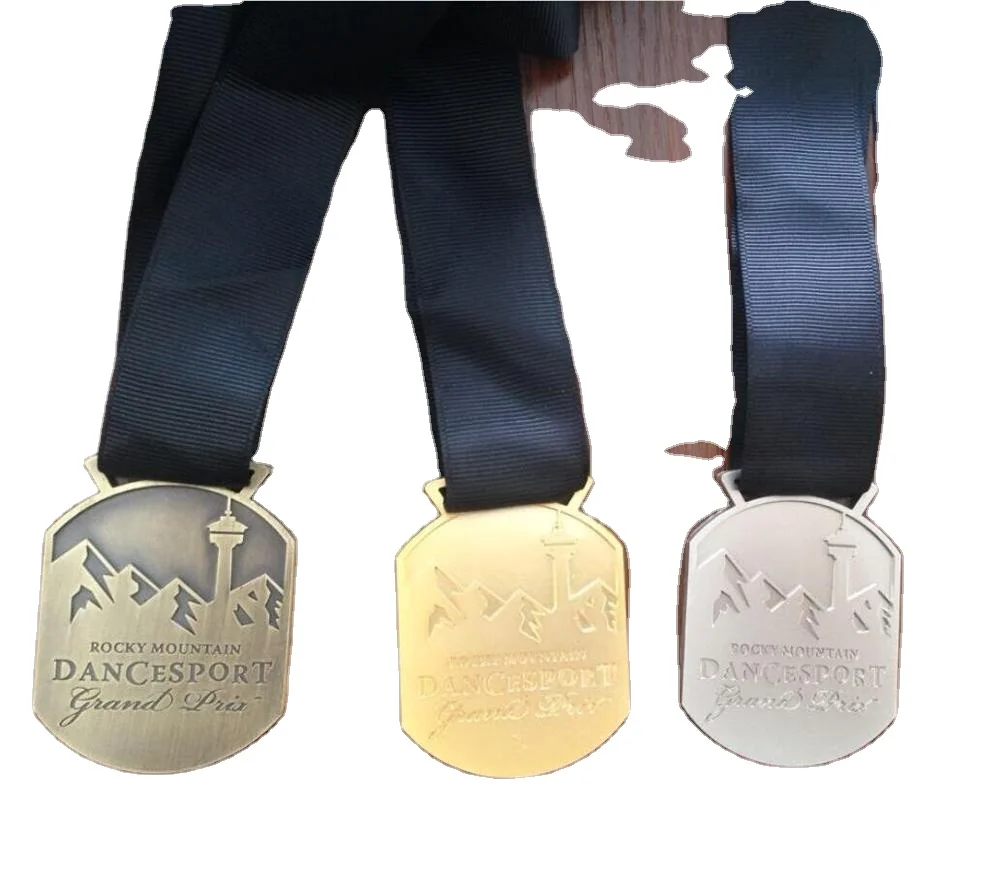 custom gold silver brass embossed sports medal of honor