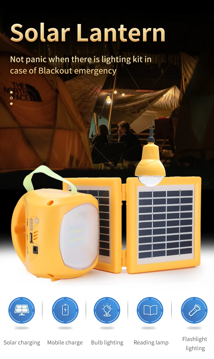 Hot Sale Portable Solar Camping Lantern with Phone Charger 4500mAh