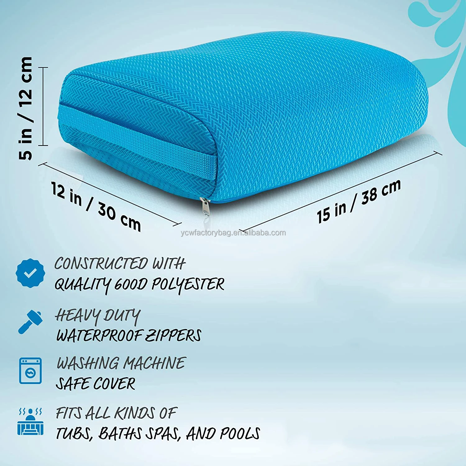 Wholesale Outdoor Spa Booster Seat Hot Bath Pillow Weighted Hot Tub