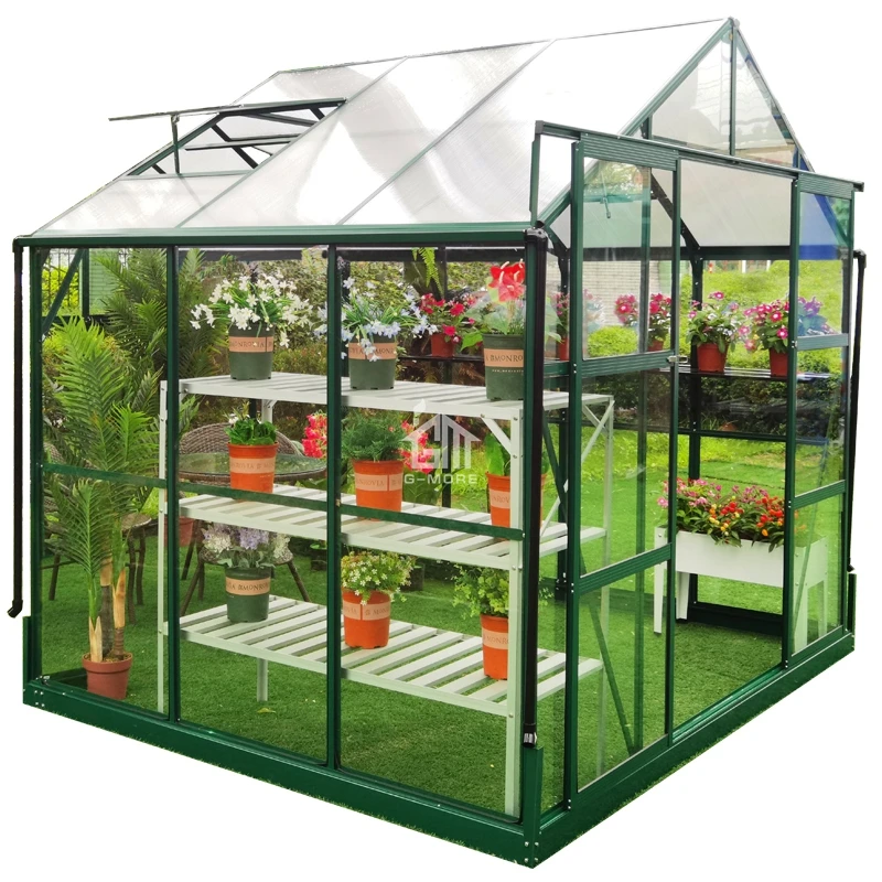 High Quality Greenhouses 4 Seasons Aluminium 6mm Polycarbonate Hobby ...