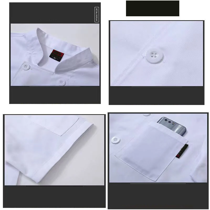 Custom Unisex Solid Color Chef Jacket Men's Chef Coat Hotel Restaurant Kitchen Chef Uniform Cook Wor