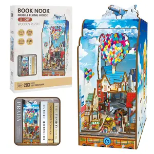 EPT Travel With the Wind With LED Light Assemble Toys Bookend for Children Kid Educational Toy 3D Puzzles Book Nook