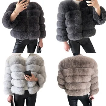 Autumn and winter new imported whole skin fox fur fur coat female short Korean version slim-fit fashion coat trend
