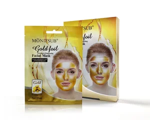 Private Label Custom New Product up and Down Nourishing Face Mask 25ml 24k Gold Foil Facial Mask Sheet