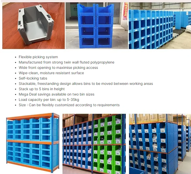 Customized Foldable Stackable Plastic Storage Warehouse Picking Boxes