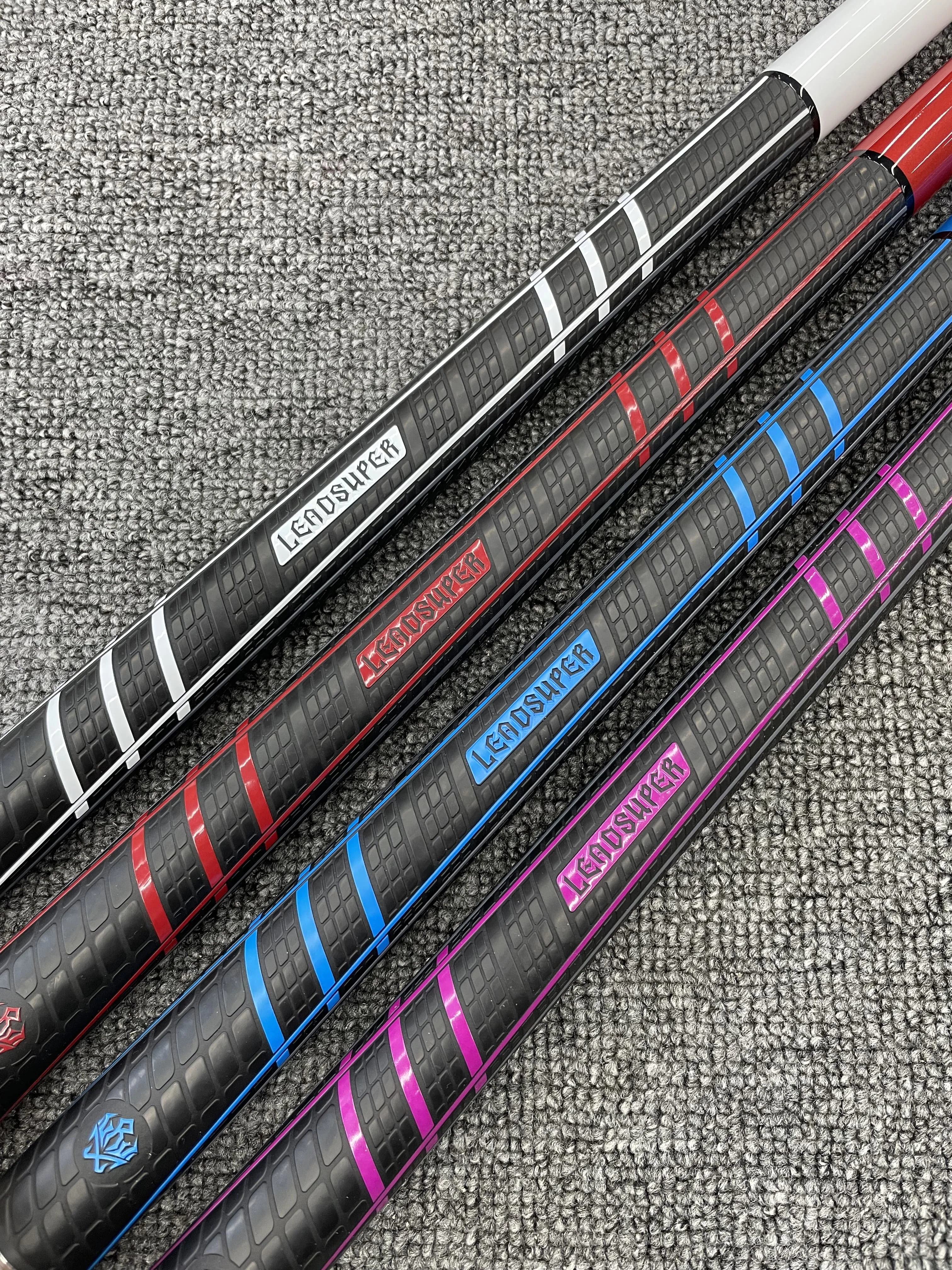 Leadsuper P14 High Quality Steel Joint Carbon Fiber Shaft Anti-slip Rubber Wrap 12.5mm Tip 58" Billiard Pool Cue Stick