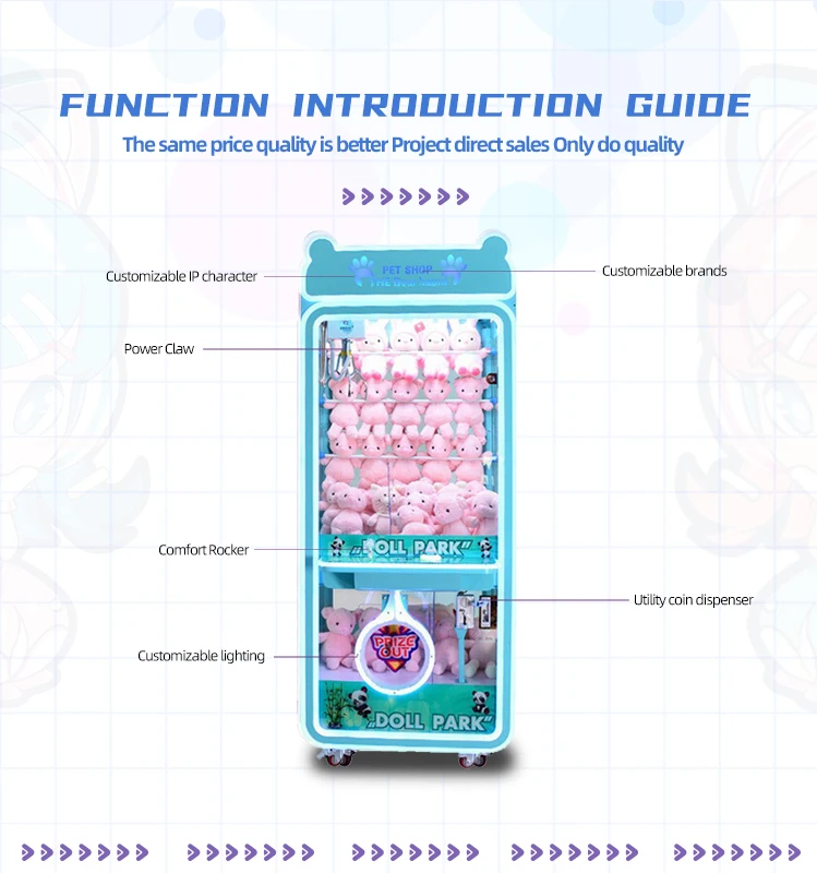 Cheap Amusement Park Coin Operated Game Machine Toy Vending Arcade Claw Crane Machine Claw Machine With Bill Acceptor