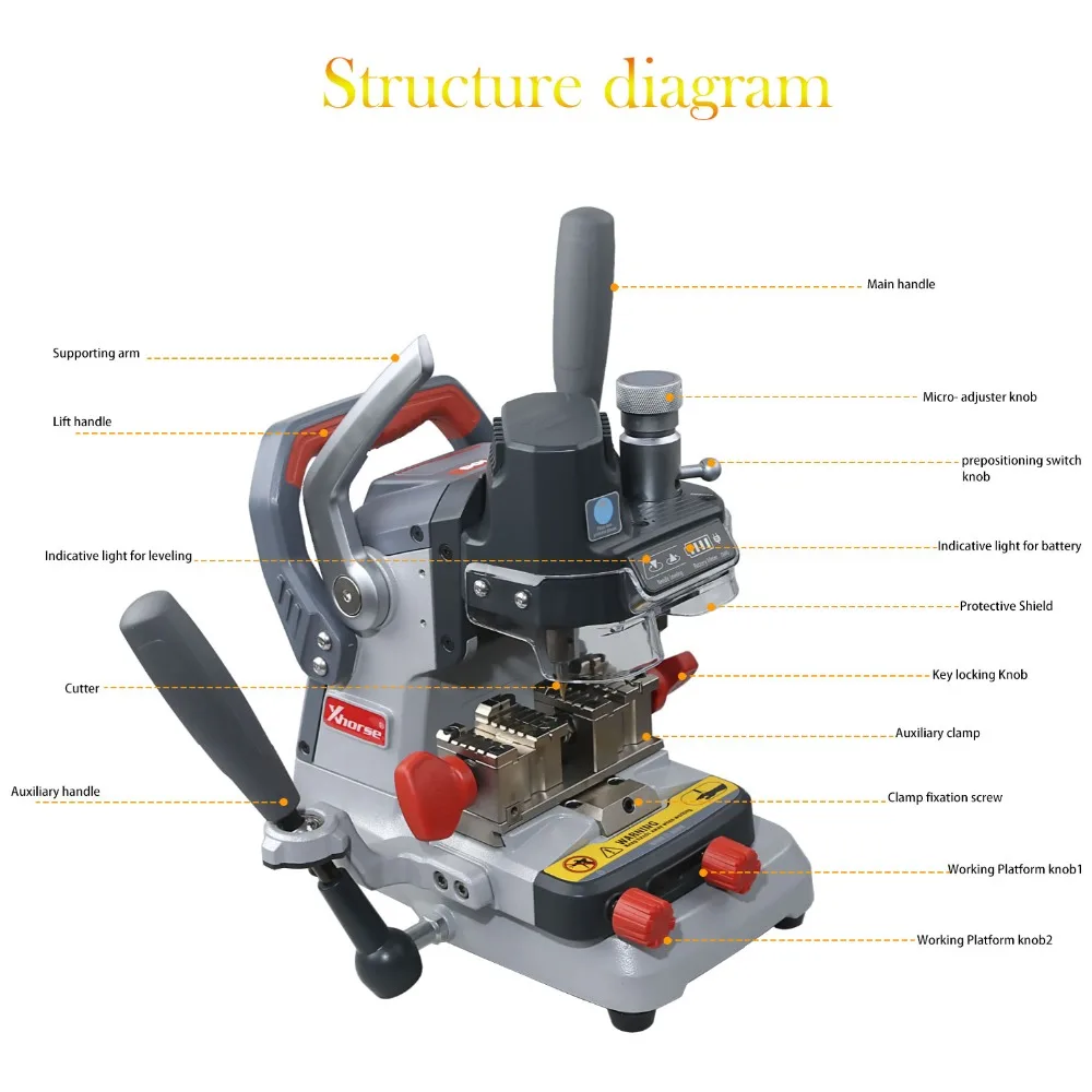 Xhorse Manually Car Key Cutting Machine DOLPHIN XP007 Digital for Laser Dimple/Flat Keys XP-007 Key Cutter