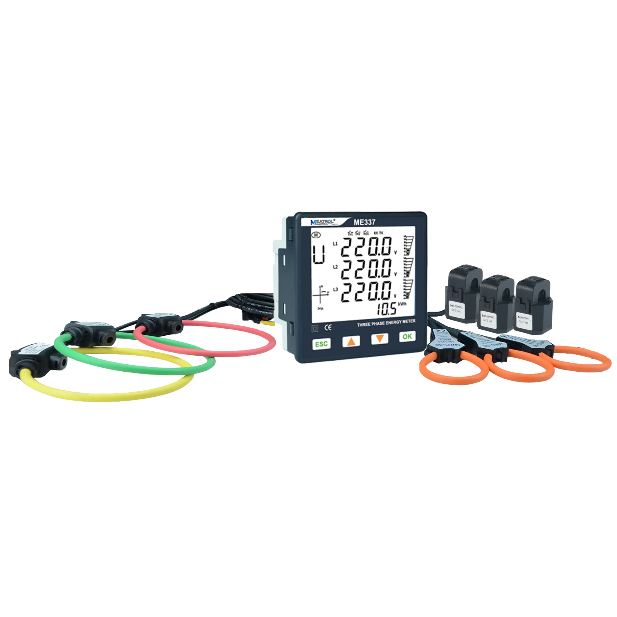 Panel Analyzer 96x96mm MEATROL ME337 LCD Modbus RS485 Power Quality Analyzer