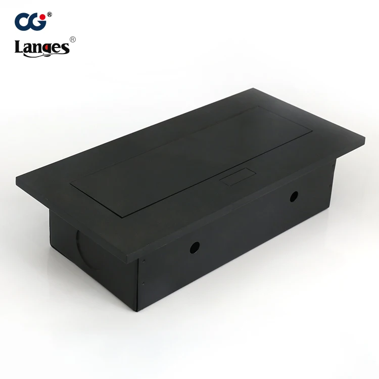 Квадратная настольная Выдвижная розетка из алюминиевого сплава для офисной