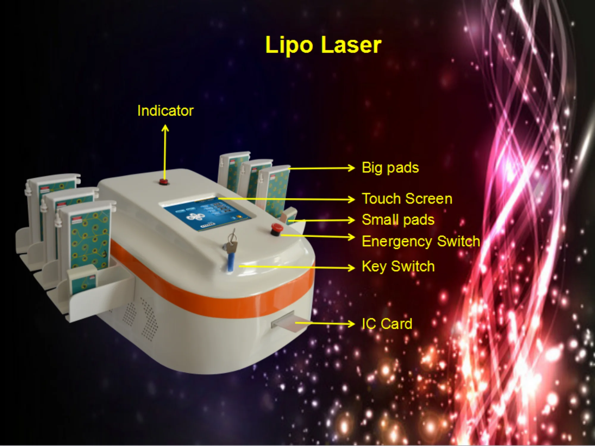 ストロベリーレーザー減量機スマート5Dリポレーザー脂肪減少痩身機LED 