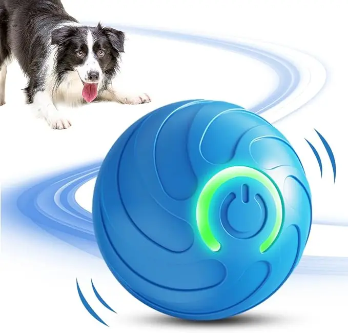 2025 New USB Rechargeable Interactive Squeak Dog Toy Automatic Moving Vibrating Bounce Ball for Small Medium Large Dogs