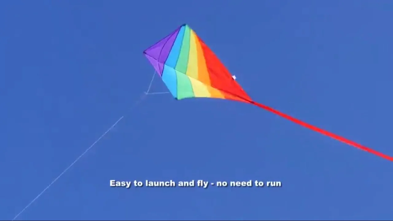 Large Diamond Kite For Kids Colorful Polyester Kite Flyingeasy To