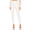Pantaloni in pelle liquida bianca effetto bagnato