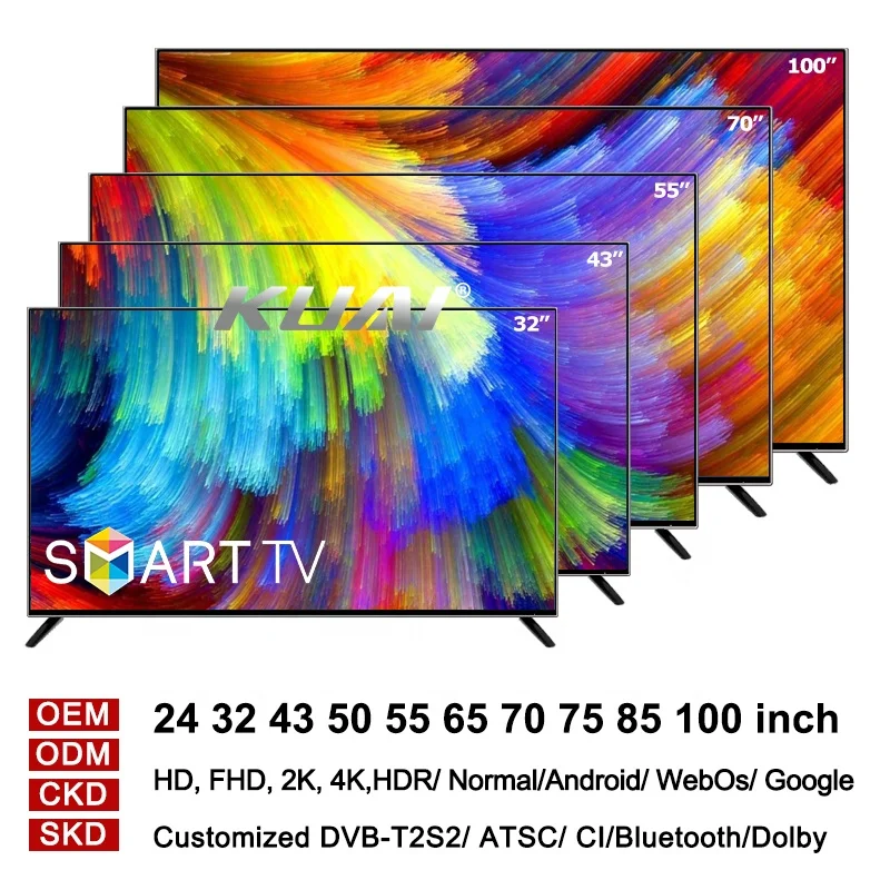 Ultra HD 4K Large Screen LCD LED TV 43 50 55 70 Inch Wifi Slim Televisore Television Sample 32 Inch Full HD Android TV Smart