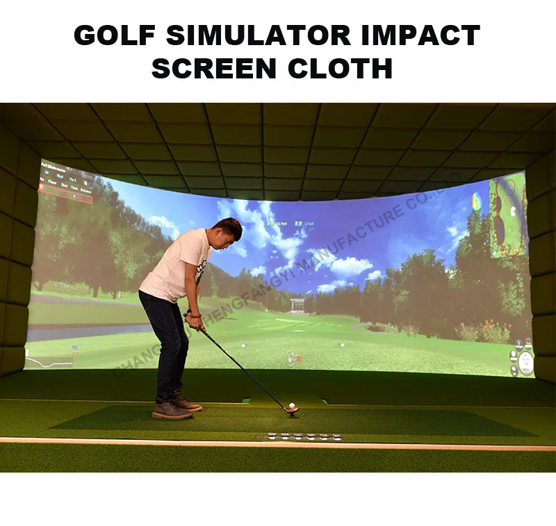 Custom Home Golf Game Triple Layer Simulator Impact Screen 3d Mesh
